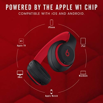 Beats Studio3 Wireless Headphones - Defiant Black/Red Renewed