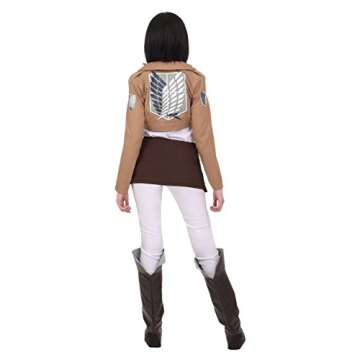 Attack on Titan Mikasa Ackerman Cosplay Costume for Women | Anime Character Outfit for Halloween, Conventions Brown