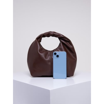 Stylish Verdusa Ruched Hobo Mini Handbag - Coffee Brown