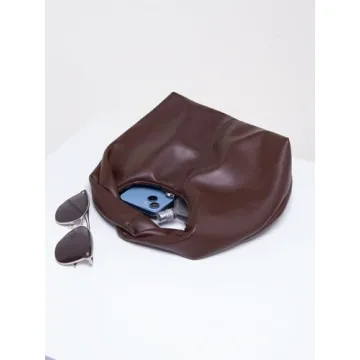 Stylish Verdusa Ruched Hobo Mini Handbag - Coffee Brown