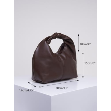 Stylish Verdusa Ruched Hobo Mini Handbag - Coffee Brown