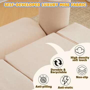 jela Foam Blocks 6Pcs Soft Play Equipment Luxury Miss Fabric, Toddler Climbing Toys Indoor Soft Play Climbing for Toddlers, Lightweight Climbing Blocks for Babies, Kids, Climb and Crawl Foam Playset