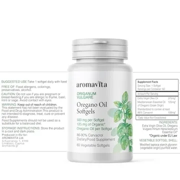 Premium AROMAVITA Organic Oregano Oil Capsules for Health