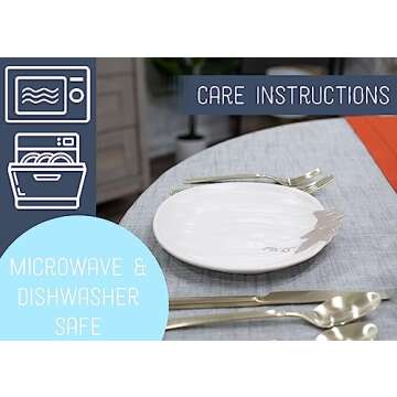 Nat & Jules Pumpkin Shaped 8 x 8 Inch Ceramic Small Dining Plates: Perfect for Thanksgiving, Halloween and Indoor Fall Table Décor & Service - Set of 4, White