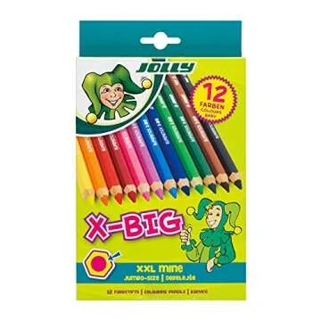 JOLLY X-Big Jumbo Pencils for Kids -12 Pack Art Set