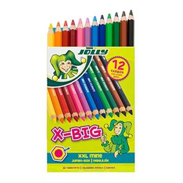JOLLY X-Big Jumbo Pencils for Kids -12 Pack Art Set