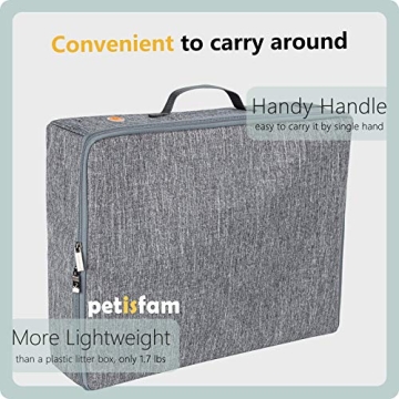 petisfam Portable Cat Travel Litter Box - Leak Proof & Collapsible