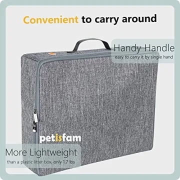 petisfam Portable Cat Travel Litter Box - Leak Proof & Collapsible