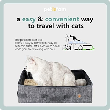 petisfam Portable Cat Travel Litter Box - Leak Proof & Collapsible