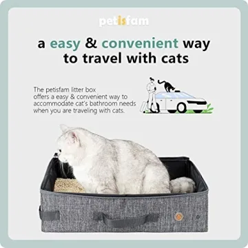 petisfam Portable Cat Travel Litter Box - Leak Proof & Collapsible