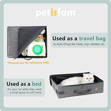 petisfam Portable Cat Travel Litter Box - Leak Proof & Collapsible