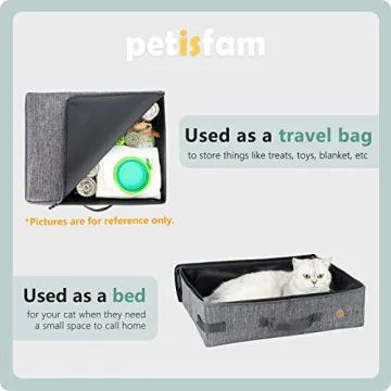 petisfam Portable Cat Travel Litter Box - Leak Proof & Collapsible