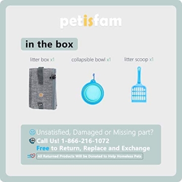 petisfam Portable Cat Travel Litter Box - Leak Proof & Collapsible