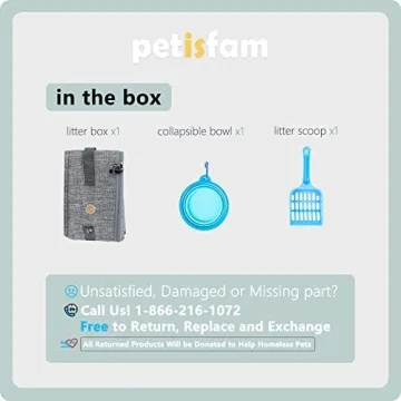 petisfam Portable Cat Travel Litter Box - Leak Proof & Collapsible