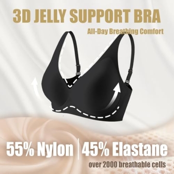 Jelly Wireless Bra Comfortable Deep V Push Up Seamless