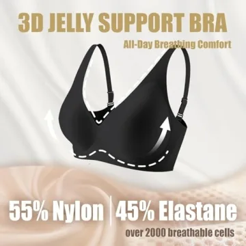 Jelly Wireless Bra Comfortable Deep V Push Up Seamless