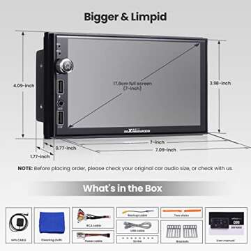 Double Din Car Stereo with Wireless Apple CarPlay & Android Auto