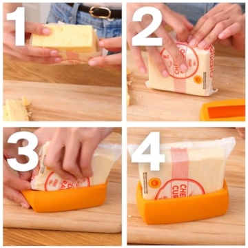 Food Huggers Cheese Huggers Set of 4 Reusable Silicone Savers