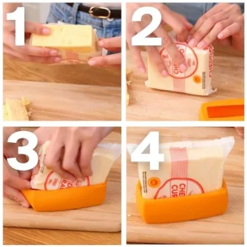 Food Huggers Cheese Huggers Set of 4 Reusable Silicone Savers