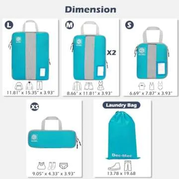 Dec-Mec Compression Packing Cubes Set - Travel Organization Essentials