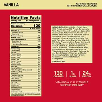 Optimum Nutrition Gold Standard Protein Shake, 24g Protein, Ready to Drink Protein Shake, Gluten Free, Vitamin C for Immune Support, Vanilla, 11 Fl Oz, 12 Count (Pack of 1) (Packaging May Vary)