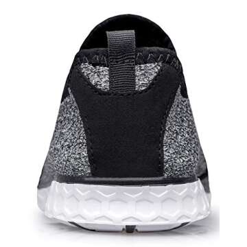 DOUSSPRT Men's Water Shoes Quick Drying Sports Aqua Shoes GreyWhite Size 12