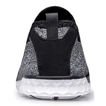 DOUSSPRT Men's Water Shoes Quick Drying Sports Aqua Shoes GreyWhite Size 12