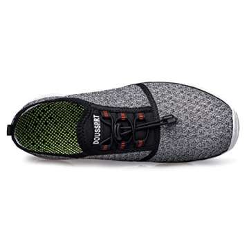 DOUSSPRT Men's Water Shoes Quick Drying Sports Aqua Shoes GreyWhite Size 12