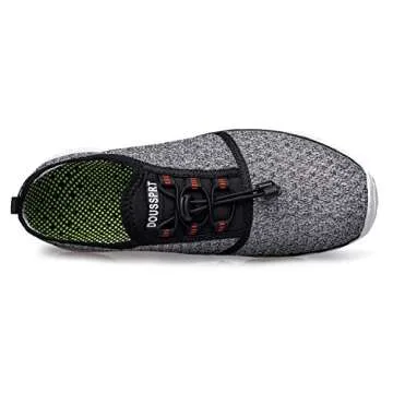DOUSSPRT Men's Water Shoes Quick Drying Sports Aqua Shoes GreyWhite Size 12
