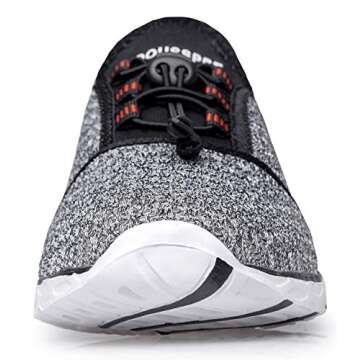 DOUSSPRT Men's Water Shoes Quick Drying Sports Aqua Shoes GreyWhite Size 12