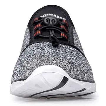DOUSSPRT Men's Water Shoes Quick Drying Sports Aqua Shoes GreyWhite Size 12
