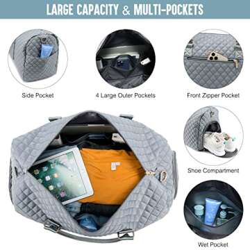 LOVEVOOK Travel Duffle & Weekender Bag for Women - Carry On, Overnight, Gym & Mommy Hospital Bag with Toiletry & Shoe Compartment