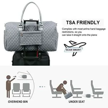 LOVEVOOK Travel Duffle & Weekender Bag for Women - Carry On, Overnight, Gym & Mommy Hospital Bag with Toiletry & Shoe Compartment