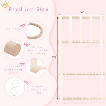 POVETIRE Headband Holder Hair Bows Organizer for Girls, Baby Headbands Hair Accessories Organizer Storage Wall Hanging Decor for Toddler Girls Room