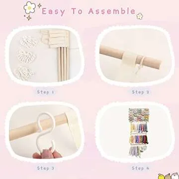 POVETIRE Headband Holder Hair Bows Organizer for Girls, Baby Headbands Hair Accessories Organizer Storage Wall Hanging Decor for Toddler Girls Room