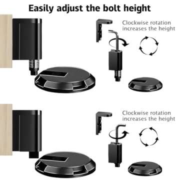Heavy-Duty Magnetic Door Stopper - Windproof & Silent, Upgraded Punch-Free Design for Easy Installation (3M Adhesive & Screws Included) - Perfect for Keeping Doors Open (Black)