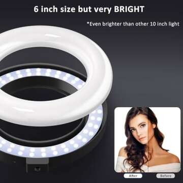 Versatile Phone Stand with Dimmable Ring Light for Creators