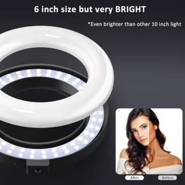Versatile Phone Stand with Dimmable Ring Light for Creators