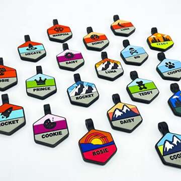 Silent Dog Tag Personalized with 5 Lines of Custom Deep Engraved Durable Soundless Silicone Pet ID N...