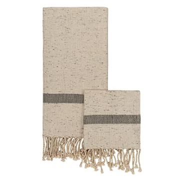 MyMesken Turkish Bath Towel Hand Towel Set - Hand Woven Turkish Cotton, Quick Dry & Highly Absorbent...