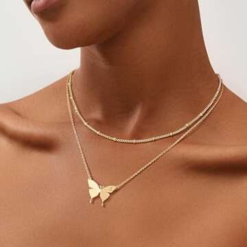 Dainty Initial Butterfly Necklace - MEVECCO 18K Gold Plated