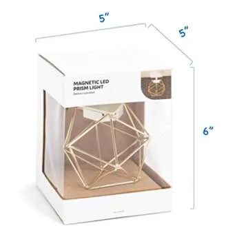 Stylish Locker Style Prism LED Light Decoration in Gold and White