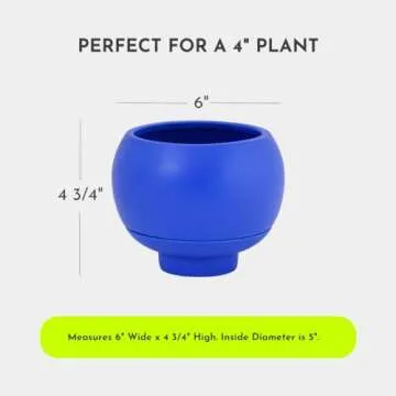 GU GREENERY : UNLIMITED Sutton 15 Self Watering Planter Pot for 4" Plants, Modern Indoor Planter, Ma...