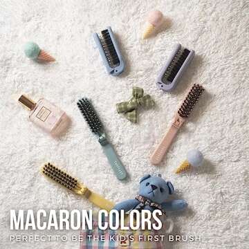 Uffy Travel Hair Brush, Mini Folding Hairbrush Comb with Boar Bristles for Women, Men, and Children, Small Compact Pocket Size for Wet and Dry Hair, Curly and Detangle, Ideal for Purse - Ballet Pink