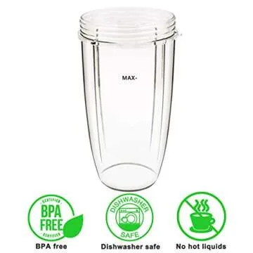 Tanzfrosch 32oz Cup and Extractor Blade Replacement Parts Blender Accessories Compatible with Nutrib...