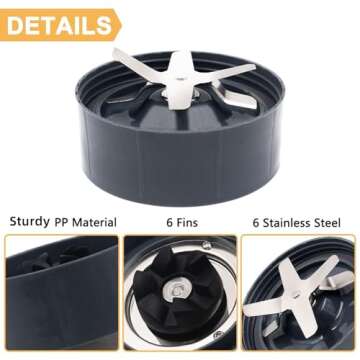 Tanzfrosch 32oz Cup and Extractor Blade Replacement Parts Blender Accessories Compatible with Nutribullet 600W/900W Models (4 Packs)