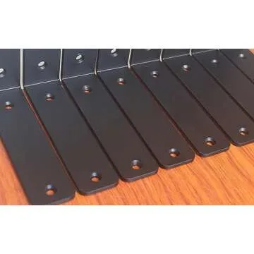 4 Pack - L 6" x H 4" x W1.5", 5mm Thick Black L Shelf Bracket, Iron Shelf Brackets, Metal Shelf Bracket, Industrial Shelf Bracket, Floating Shelf Bracket, Shelf Supports with Screws