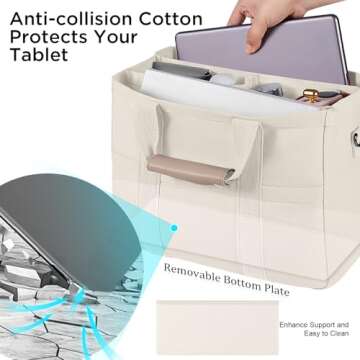 JIECH Canvas Tote Bag with Multi Pockets Crossbody Tote Bag for Women Shoulder Handbag Everything Tote Bag with Compartments