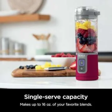 Ninja Blast 16 oz. Personal Portable Blender with Leak Proof Lid and Easy Sip Spout, Perfect for Smoothies, Cordless, USB-C Rechargeable, Dishwasher Safe Parts (Renewed) (Cranberry Red)