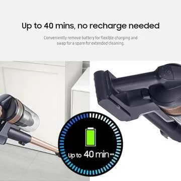 SAMSUNG Jet 60 Pet Cordless Stick Vacuum Cleaner w/ Removable Battery, Advanced Floor Cleaning, Jet Fit Brush to Clean Hardwood, Carpet and Tile, Lightweight Design, VS15A6032R7, Rose Gold